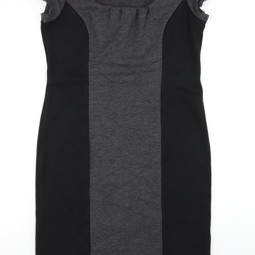 Wallis Womens Black Polyester Bodycon Size 12 Scoop Neck Pullover