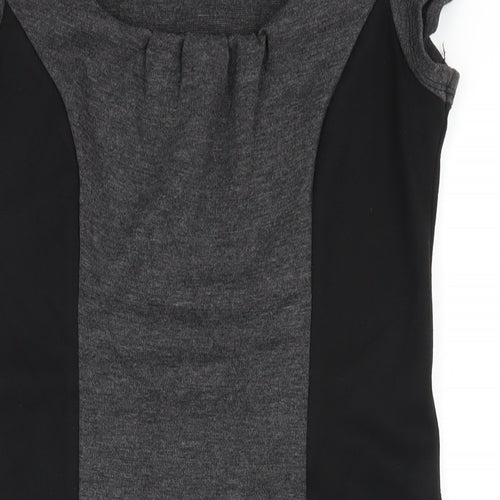 Wallis Womens Black Polyester Bodycon Size 12 Scoop Neck Pullover