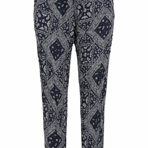 Uniqlo Womens Blue Geometric Viscose Trousers Size S L28 in Regular