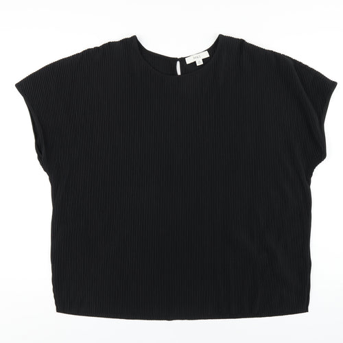 Marks and Spencer Womens Black Polyester Basic T-Shirt Size 12 Round Neck