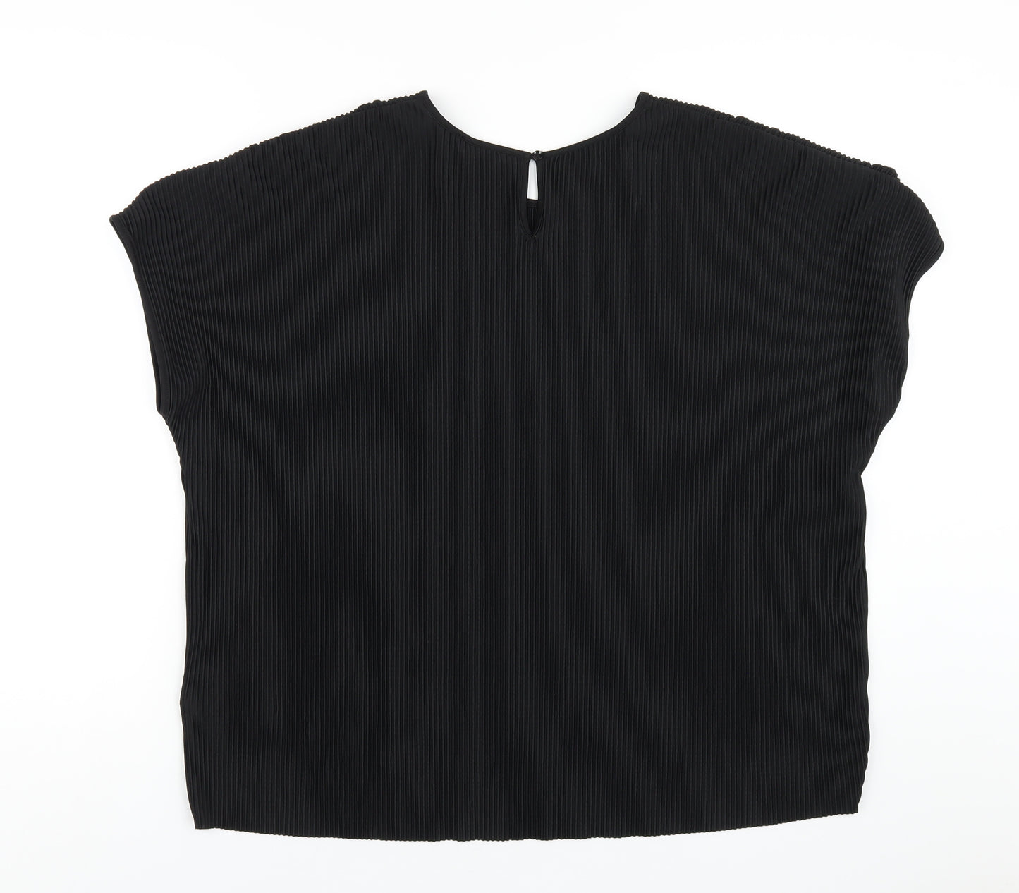 Marks and Spencer Womens Black Polyester Basic T-Shirt Size 12 Round Neck