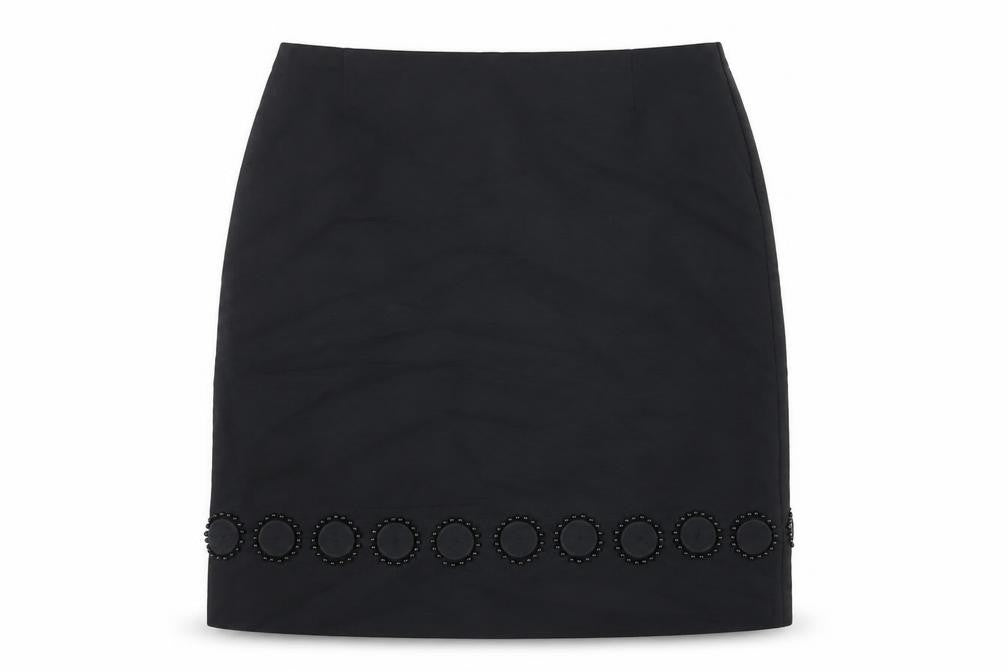 Autograph Womens Black Cotton A-Line Skirt Size 10 Zip