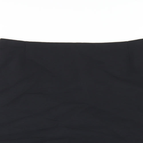 Autograph Womens Black Cotton A-Line Skirt Size 10 Zip
