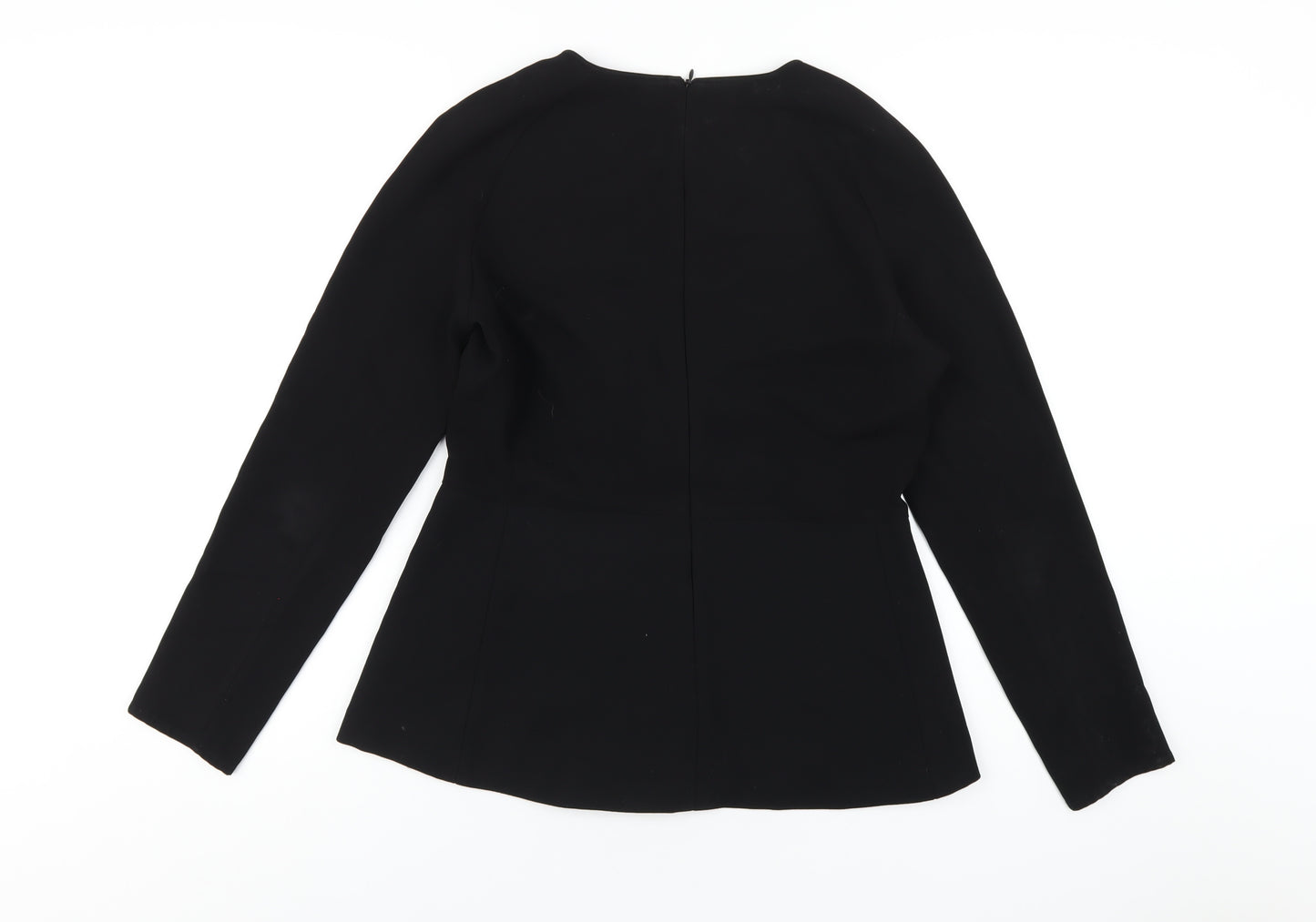 Zara Womens Black Acetate Basic T-Shirt Size L Round Neck