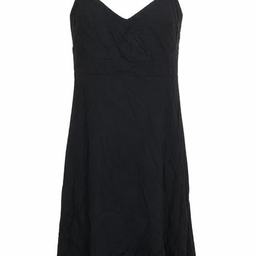 Uniqlo Womens Black Viscose A-Line Size S V-Neck Zip