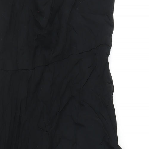 Uniqlo Womens Black Viscose A-Line Size S V-Neck Zip