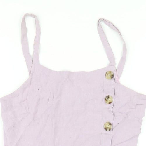 Ally Womens Purple Viscose Mini Size 12 Square Neck Zip