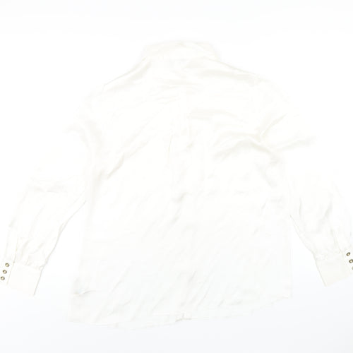 Debenhams Womens Ivory Polyester Basic Button-Up Size 16 Collared