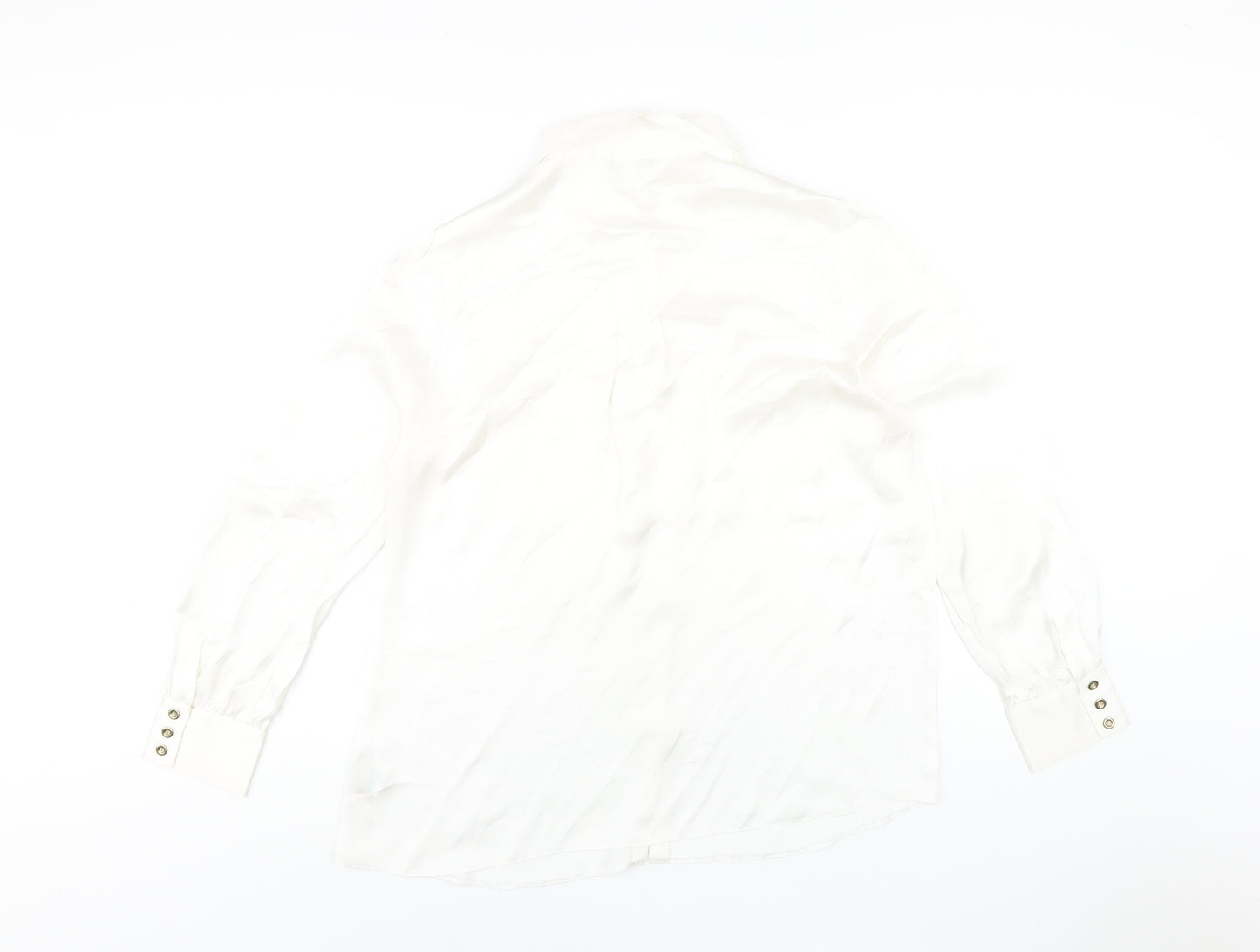 Debenhams Womens Ivory Polyester Basic Button-Up Size 16 Collared