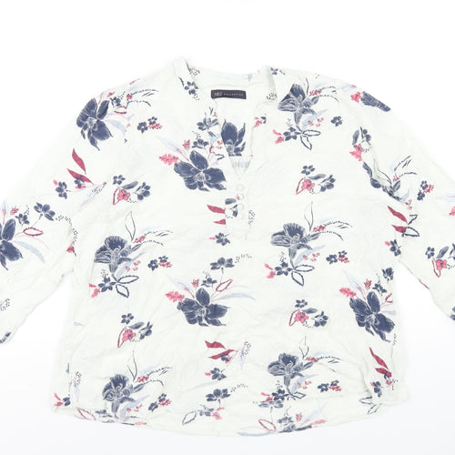 Marks and Spencer Womens Multicoloured Floral Viscose Basic Blouse Size 20 V-Neck