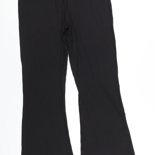 Pieces Womens Black Polyester Trousers Size XL L31 in Regular