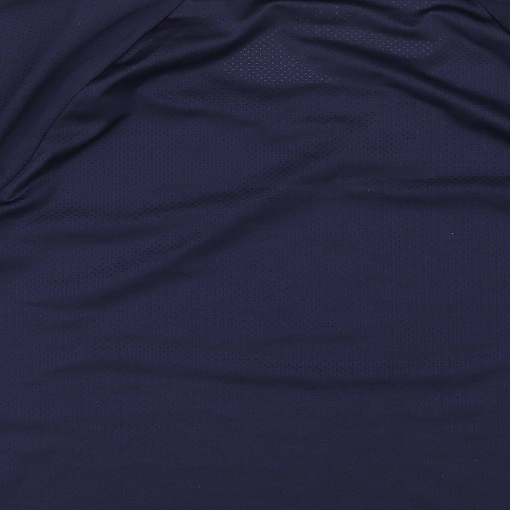 Marks and Spencer Womens Blue Polyester Basic T-Shirt Size 14 Round Neck Pullover