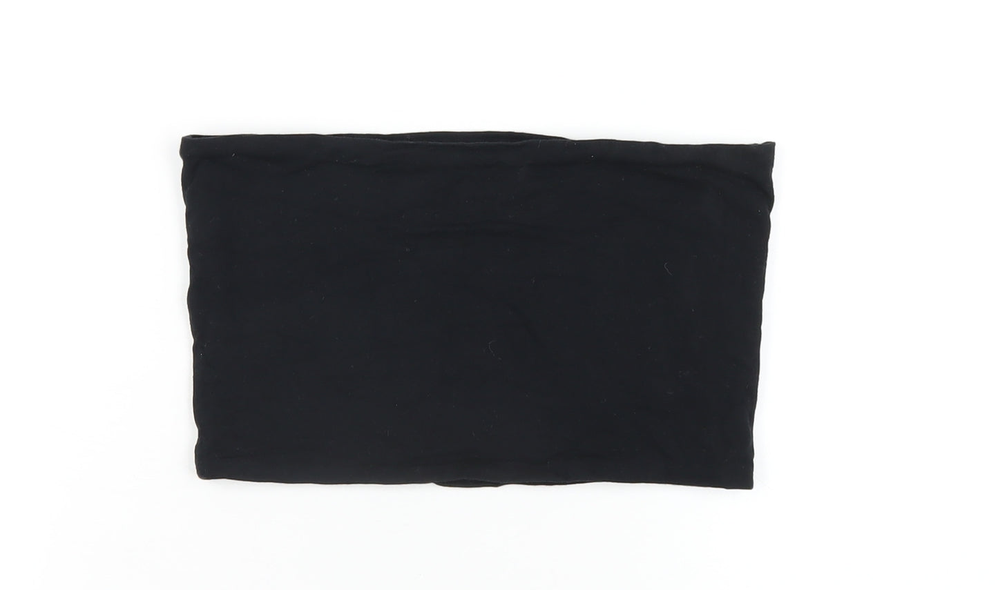 Topshop Womens Black Cotton Basic Tank Size 12 Square Neck
