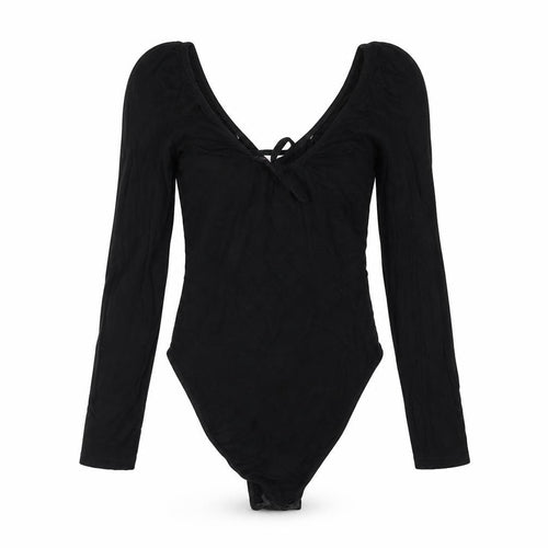 Miss Selfridge Womens Black Vinyl Bodysuit One-Piece Size 6 Snap