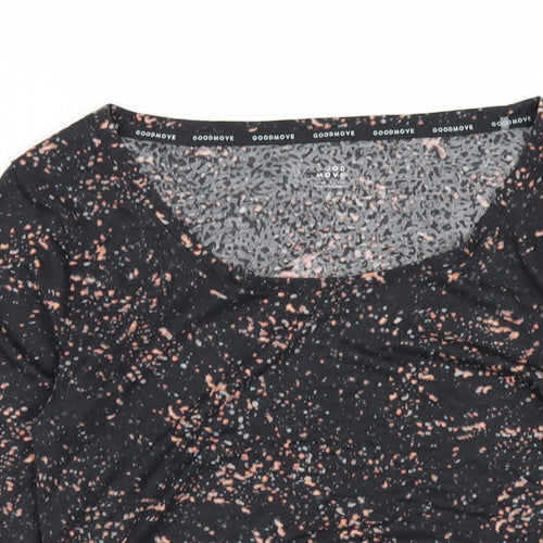 GOODMOVE Womens Multicoloured Polyester Basic T-Shirt Size 8 Scoop Neck