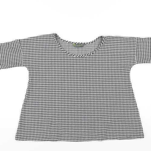Blooming Marvellous Womens Black Geometric Polyester Basic T-Shirt Size 8 Round Neck