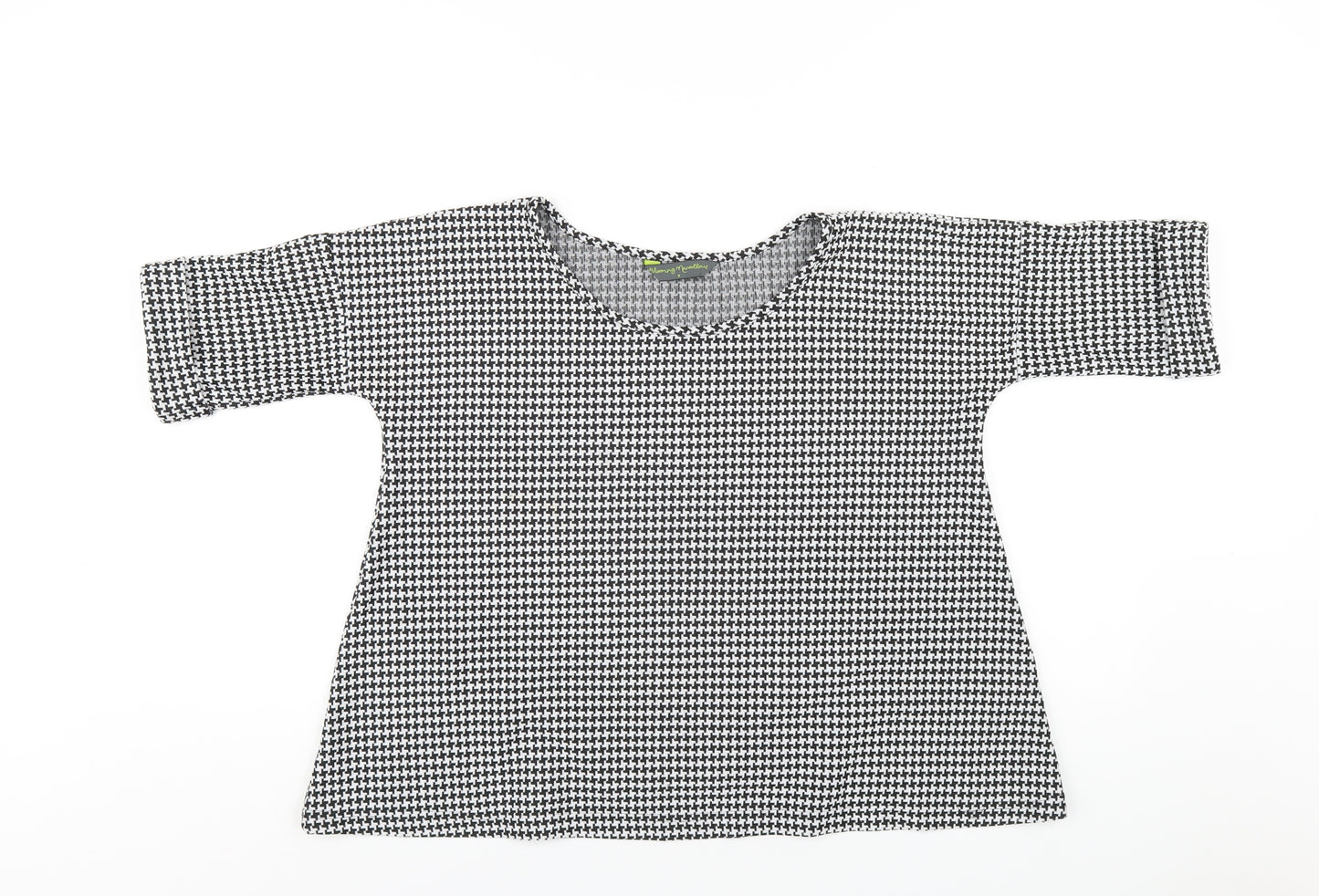 Blooming Marvellous Womens Black Geometric Polyester Basic T-Shirt Size 8 Round Neck