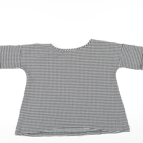 Blooming Marvellous Womens Black Geometric Polyester Basic T-Shirt Size 8 Round Neck