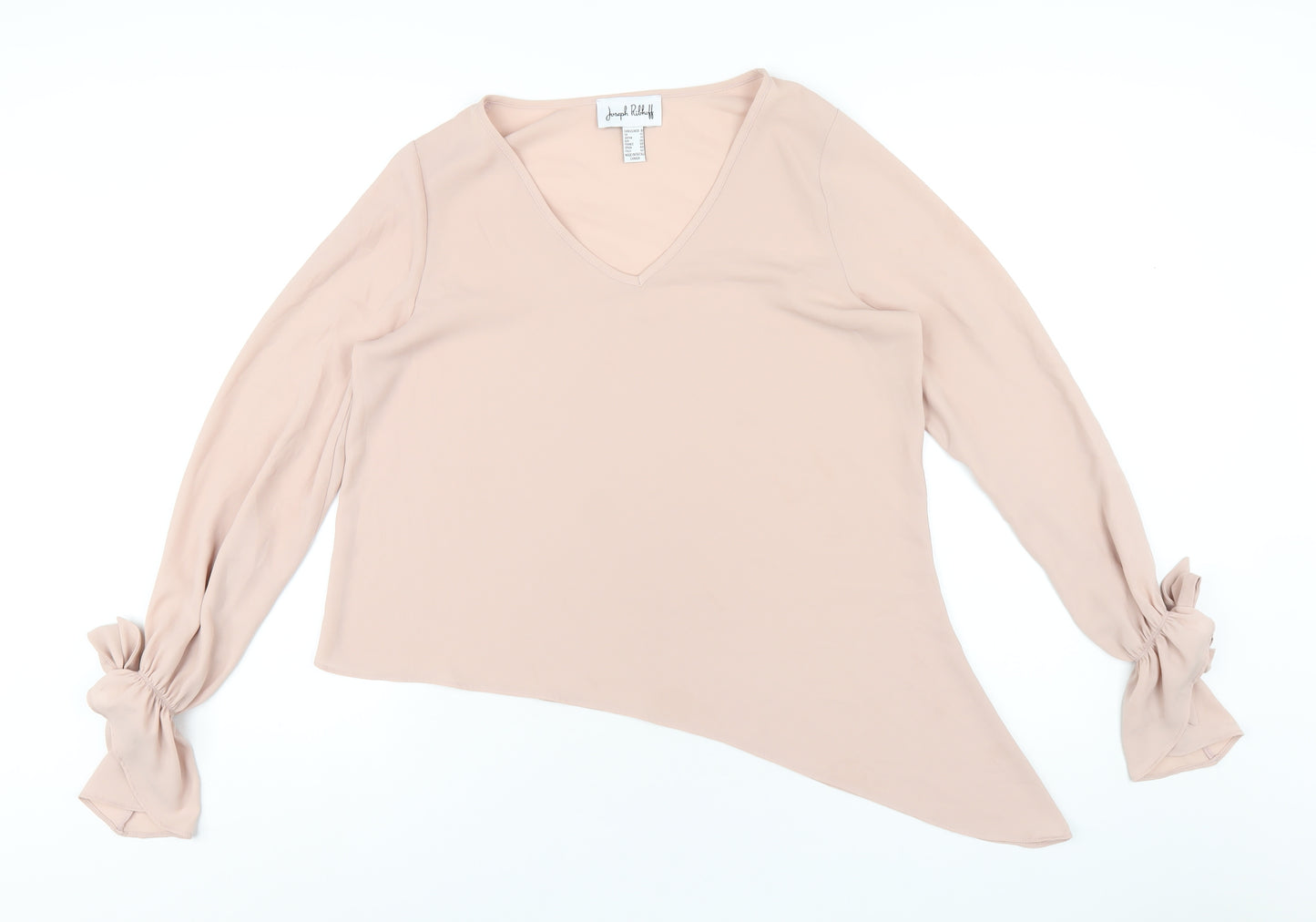 Joseph Ribkoff Womens Pink Polyester Basic T-Shirt Size 10 V-Neck