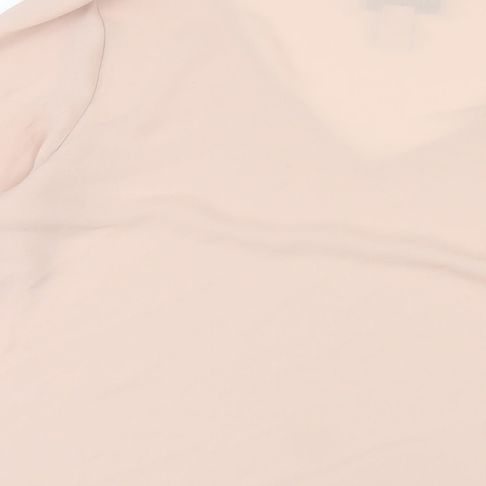 Joseph Ribkoff Womens Pink Polyester Basic T-Shirt Size 10 V-Neck