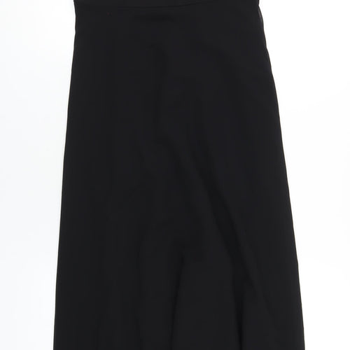 Tahari Womens Black Polyester Maxi Size 6 Round Neck Zip