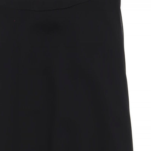 Tahari Womens Black Polyester Maxi Size 6 Round Neck Zip