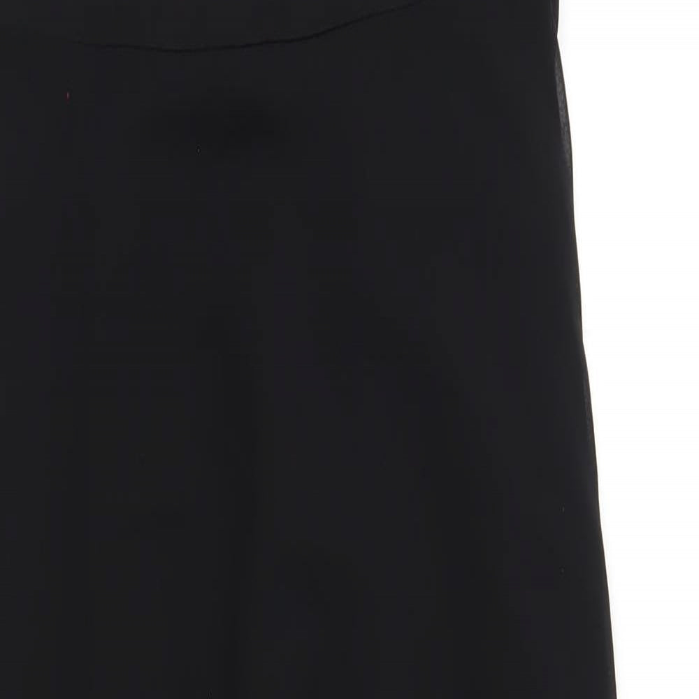 Tahari Womens Black Polyester Maxi Size 6 Round Neck Zip