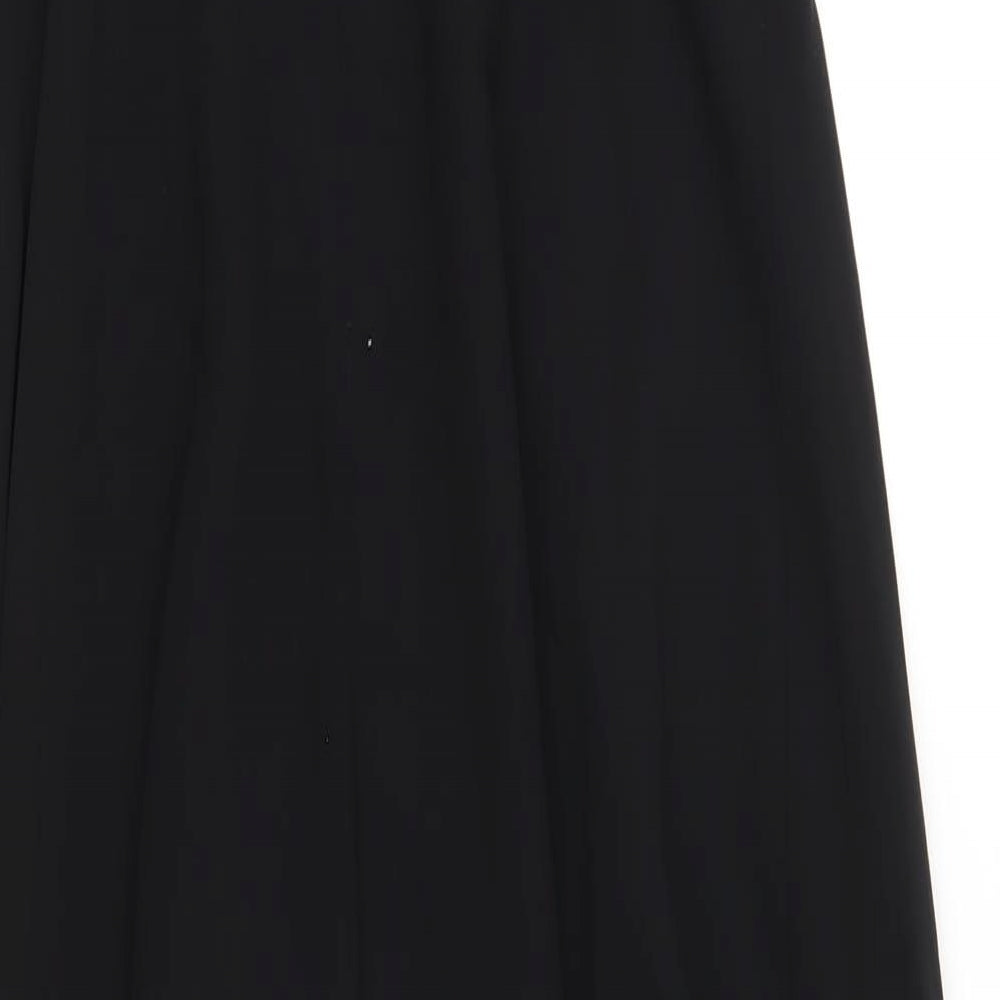 Tahari Womens Black Polyester Maxi Size 6 Round Neck Zip