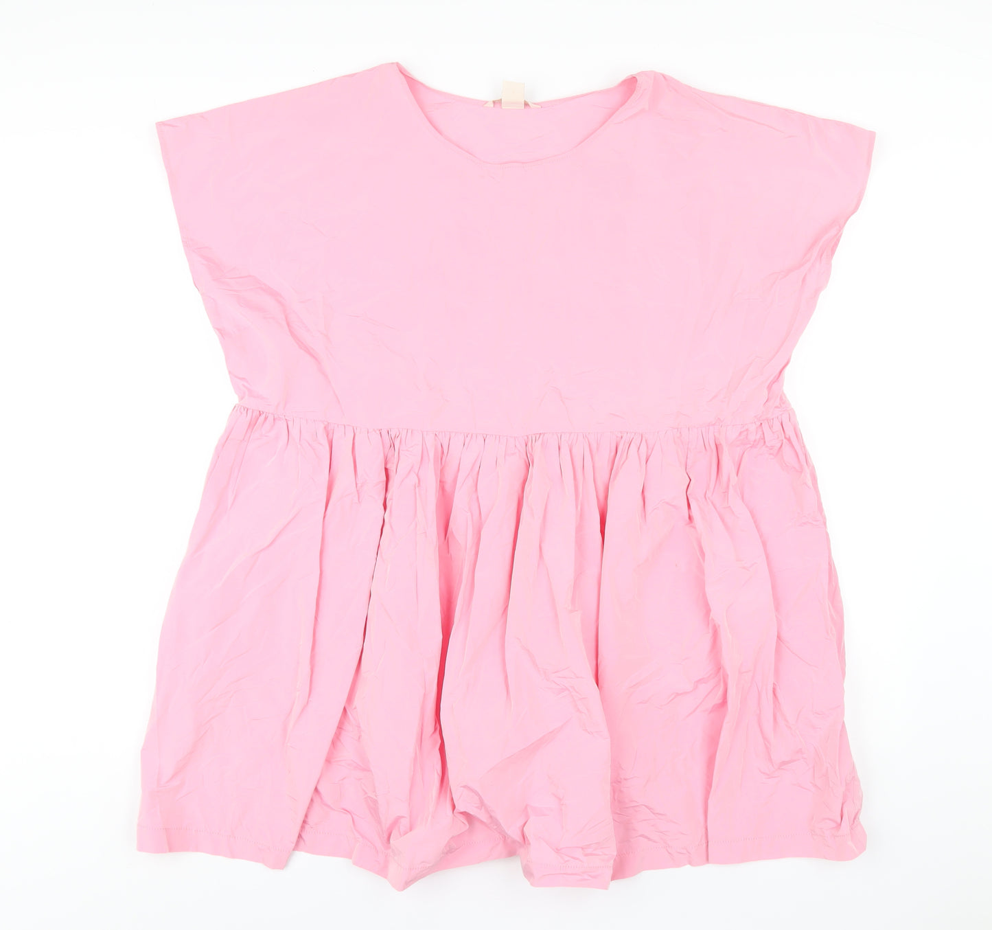 H&M Womens Pink Polyester Trapeze & Swing Size 10 Round Neck Pullover
