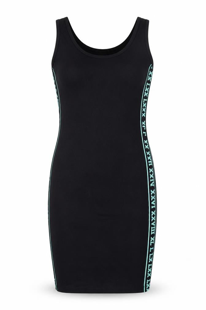 FOREVER 21 Womens Black Cotton Tank Dress Size M Scoop Neck Pullover