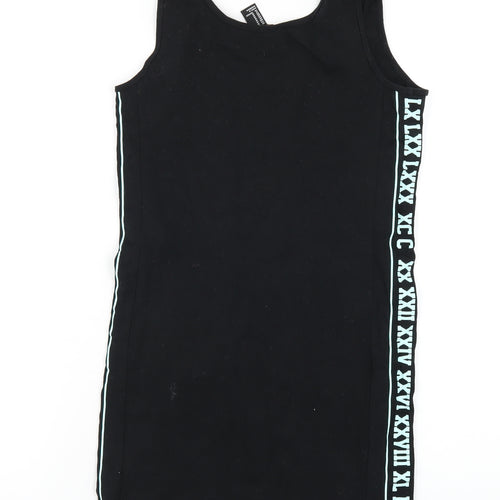FOREVER 21 Womens Black Cotton Tank Dress Size M Scoop Neck Pullover