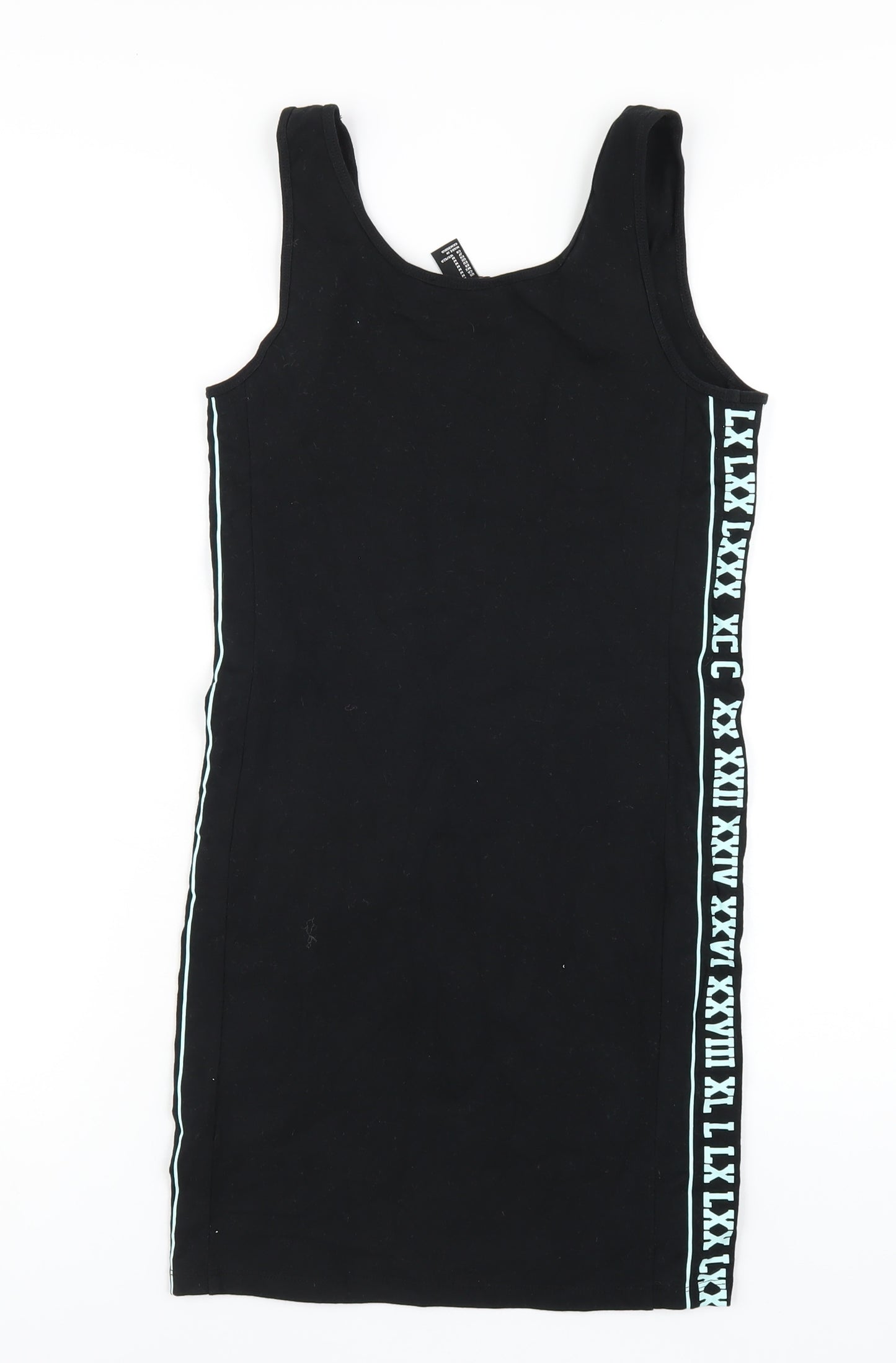 FOREVER 21 Womens Black Cotton Tank Dress Size M Scoop Neck Pullover