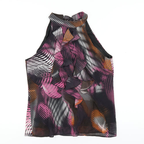 Paraphrase Womens Multicoloured Geometric Polyester Basic Blouse Size L Round Neck