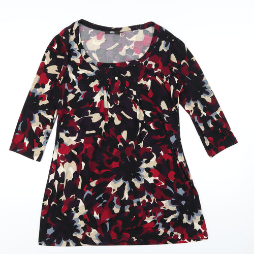 Marks and Spencer Womens Multicoloured Geometric Polyester A-Line Size 12 Scoop Neck Pullover