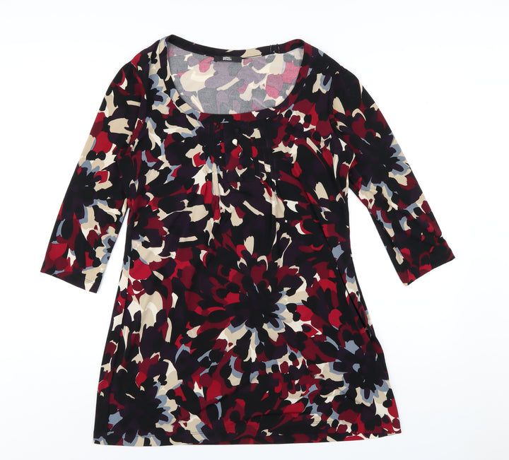 Marks and Spencer Womens Multicoloured Geometric Polyester A-Line Size 12 Scoop Neck Pullover