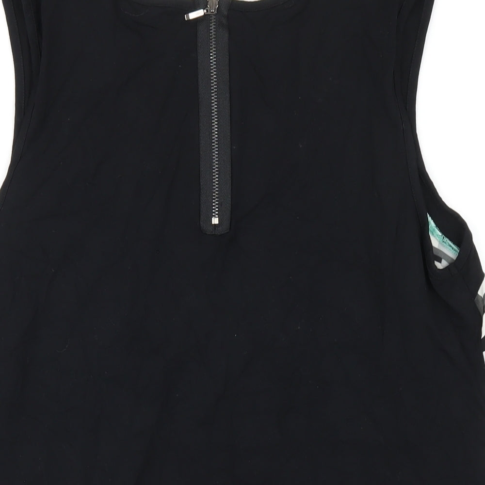 Marks and Spencer Womens Multicoloured Geometric Polyester Basic Tank Size 14 Scoop Neck