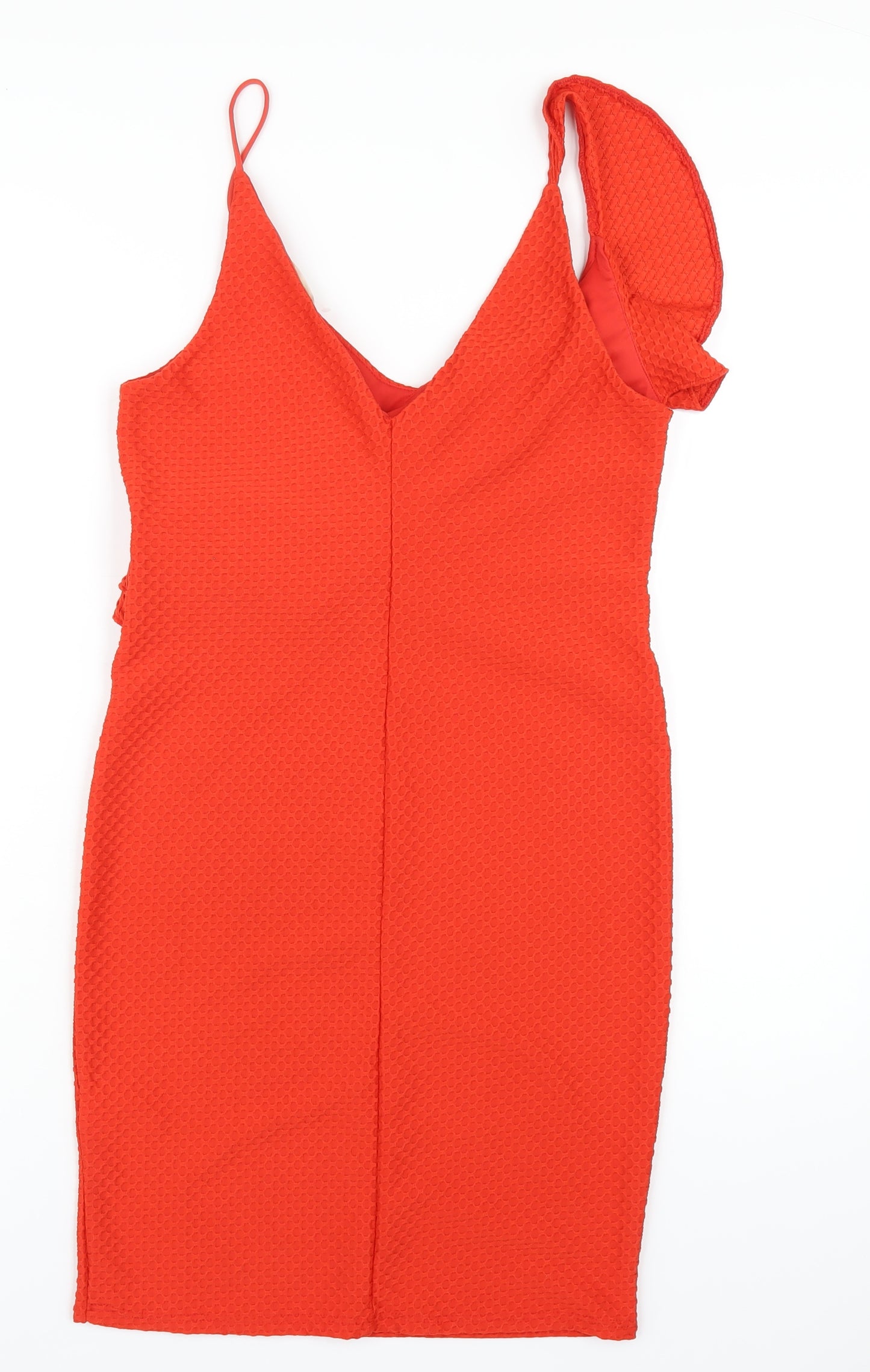 River Island Womens Red Polyester Bodycon Size 12 V-Neck Pullover