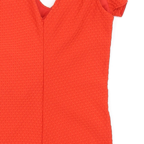 River Island Womens Red Polyester Bodycon Size 12 V-Neck Pullover