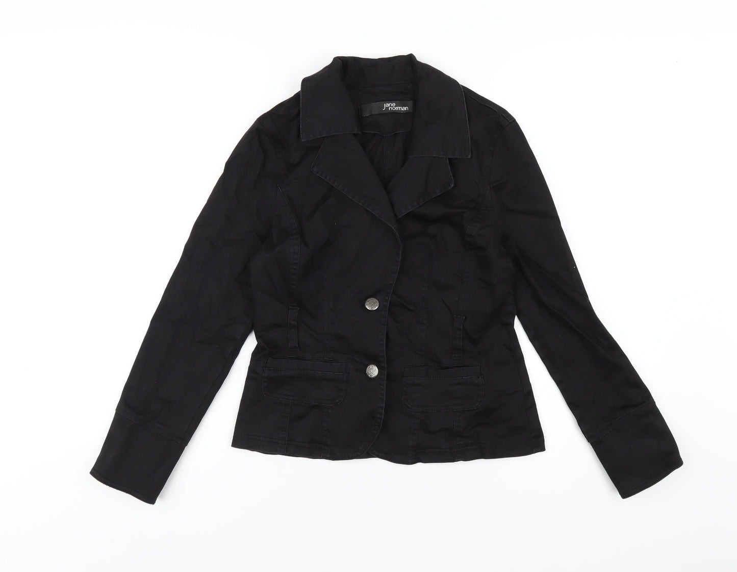 Jane Norman Womens Black Jacket Size 12 Button