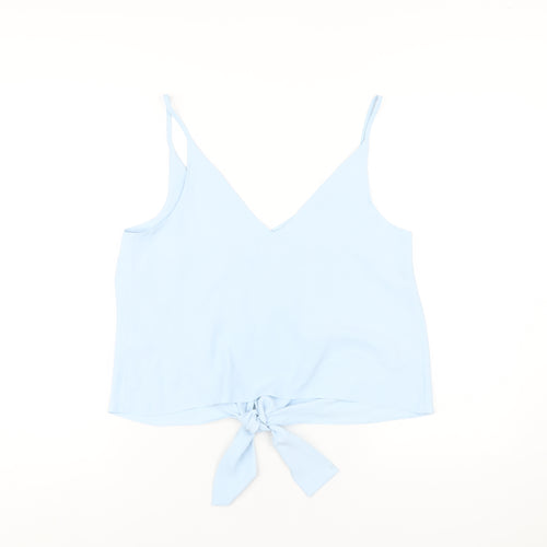 ASOS Womens Blue Polyester Camisole T-Shirt Size 10 V-Neck