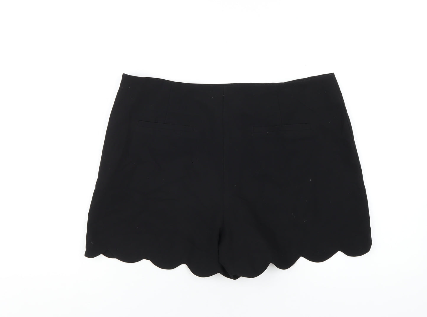 Dorothy Perkins Womens Black Polyester Basic Shorts Size 14 L3 in Regular Zip