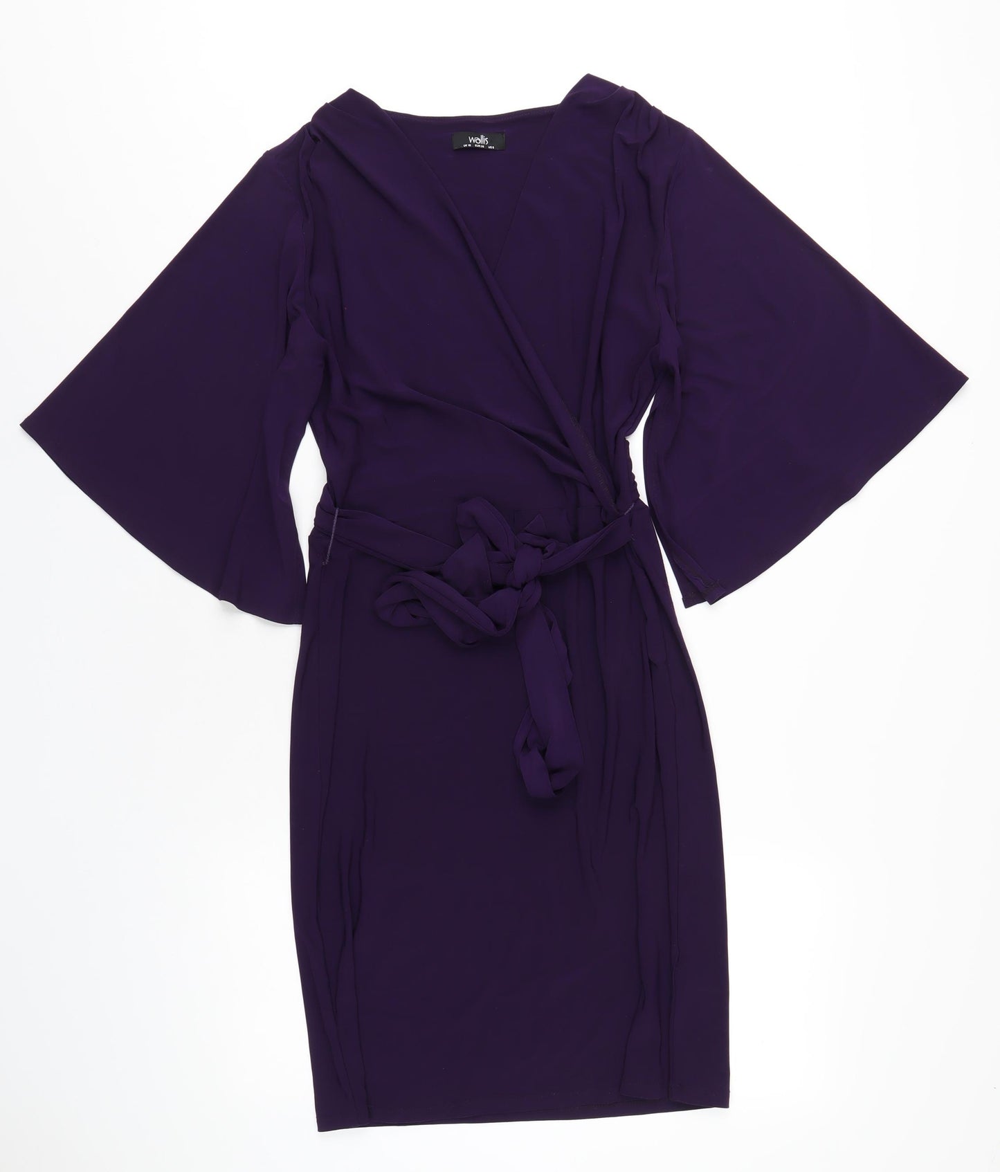 Wallis Womens Purple Polyester Bodycon Size 10 V-Neck Pullover