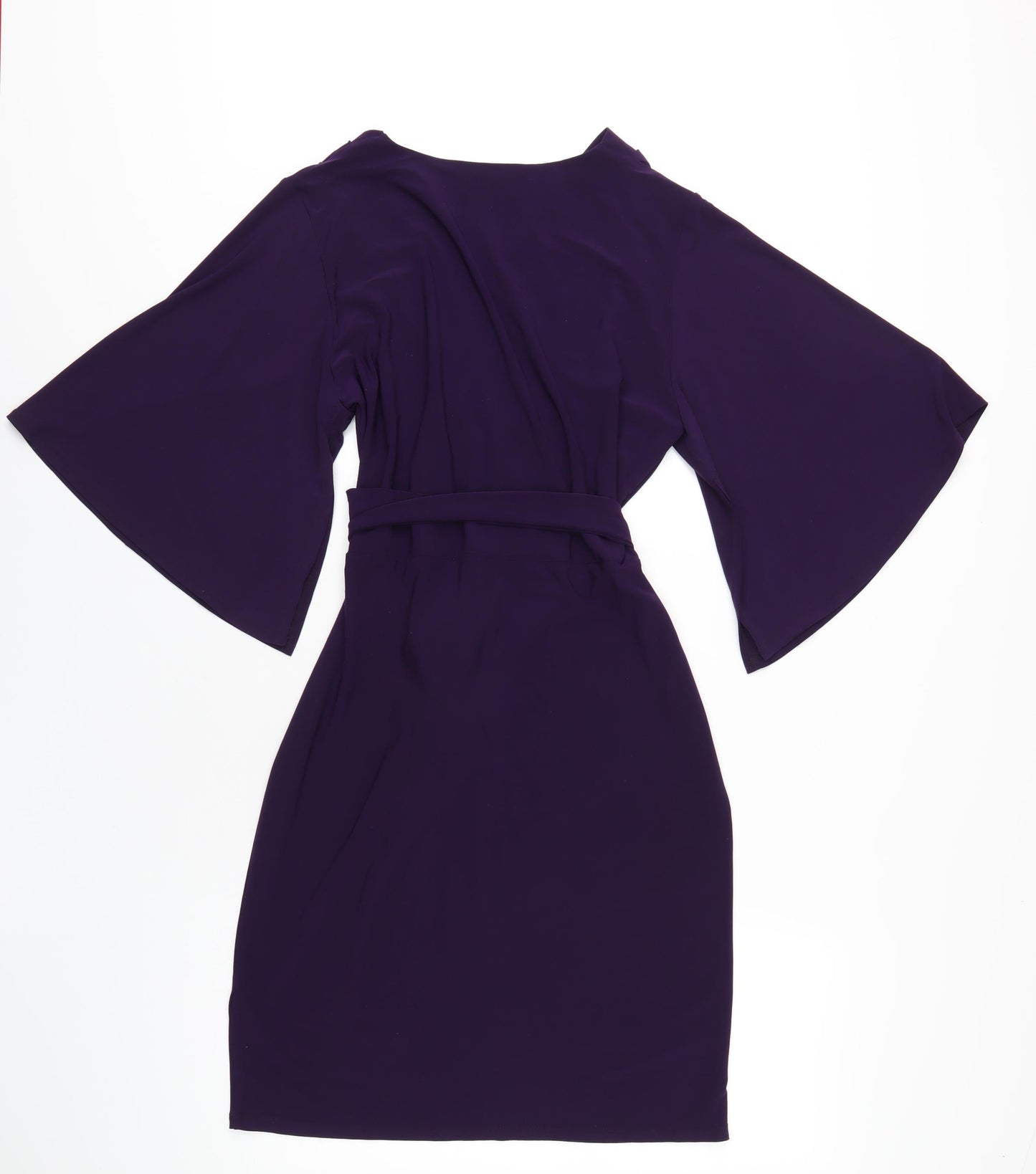 Wallis Womens Purple Polyester Bodycon Size 10 V-Neck Pullover