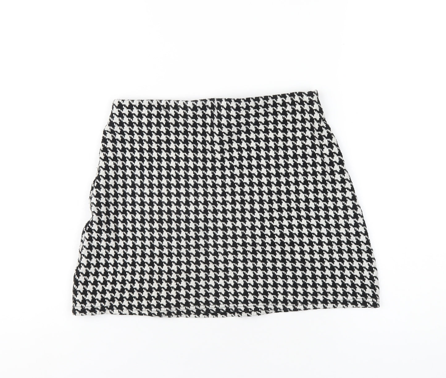 Mango Womens Black Geometric Cotton A-Line Skirt Size S