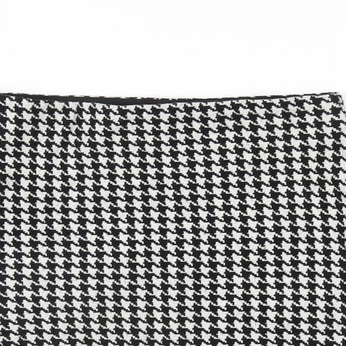 Mango Womens Black Geometric Cotton A-Line Skirt Size S