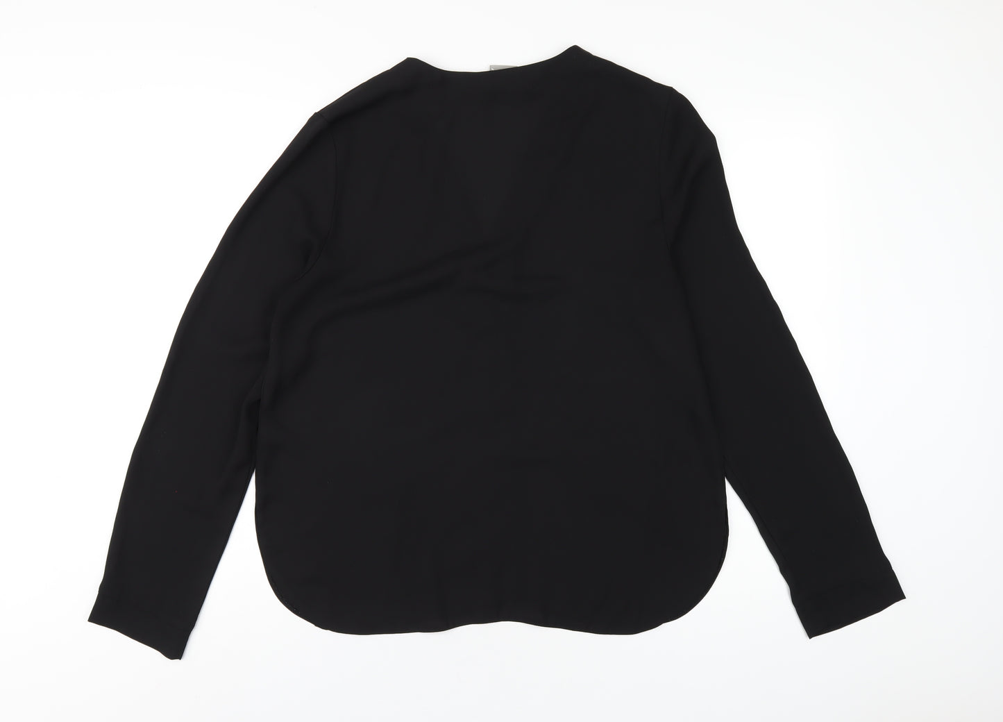 ASOS Womens Black Polyester Basic Button-Up Size 14 V-Neck