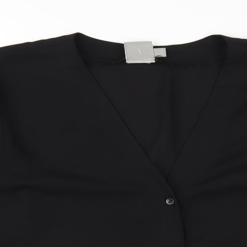 ASOS Womens Black Polyester Basic Button-Up Size 14 V-Neck