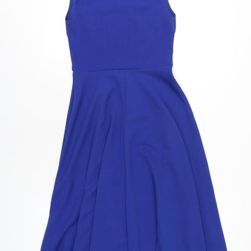 Boohoo Womens Blue Polyester A-Line Size 10 Square Neck Pullover