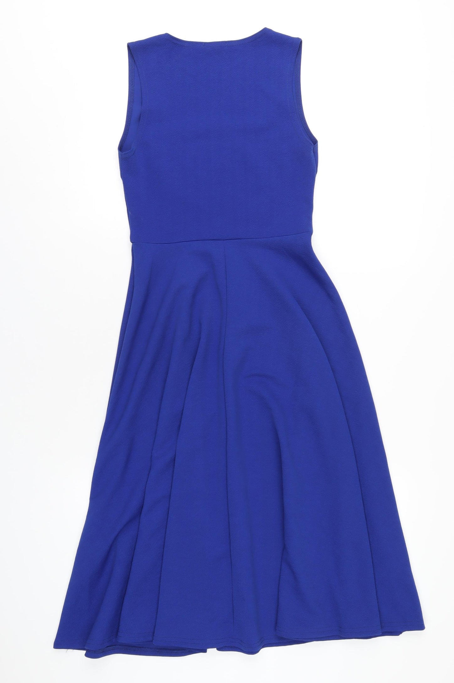 Boohoo Womens Blue Polyester A-Line Size 10 Square Neck Pullover