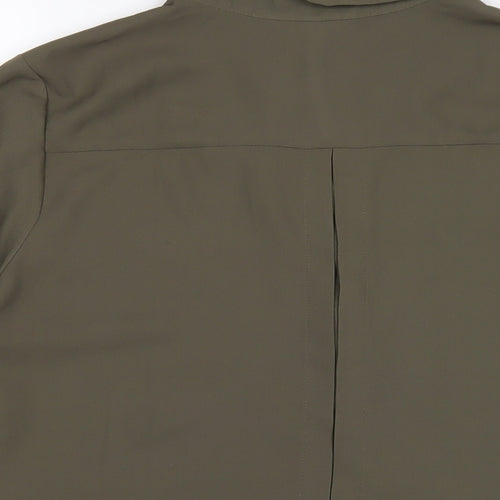 Anthology Womens Green Polyester Basic Blouse Size 16 Collared